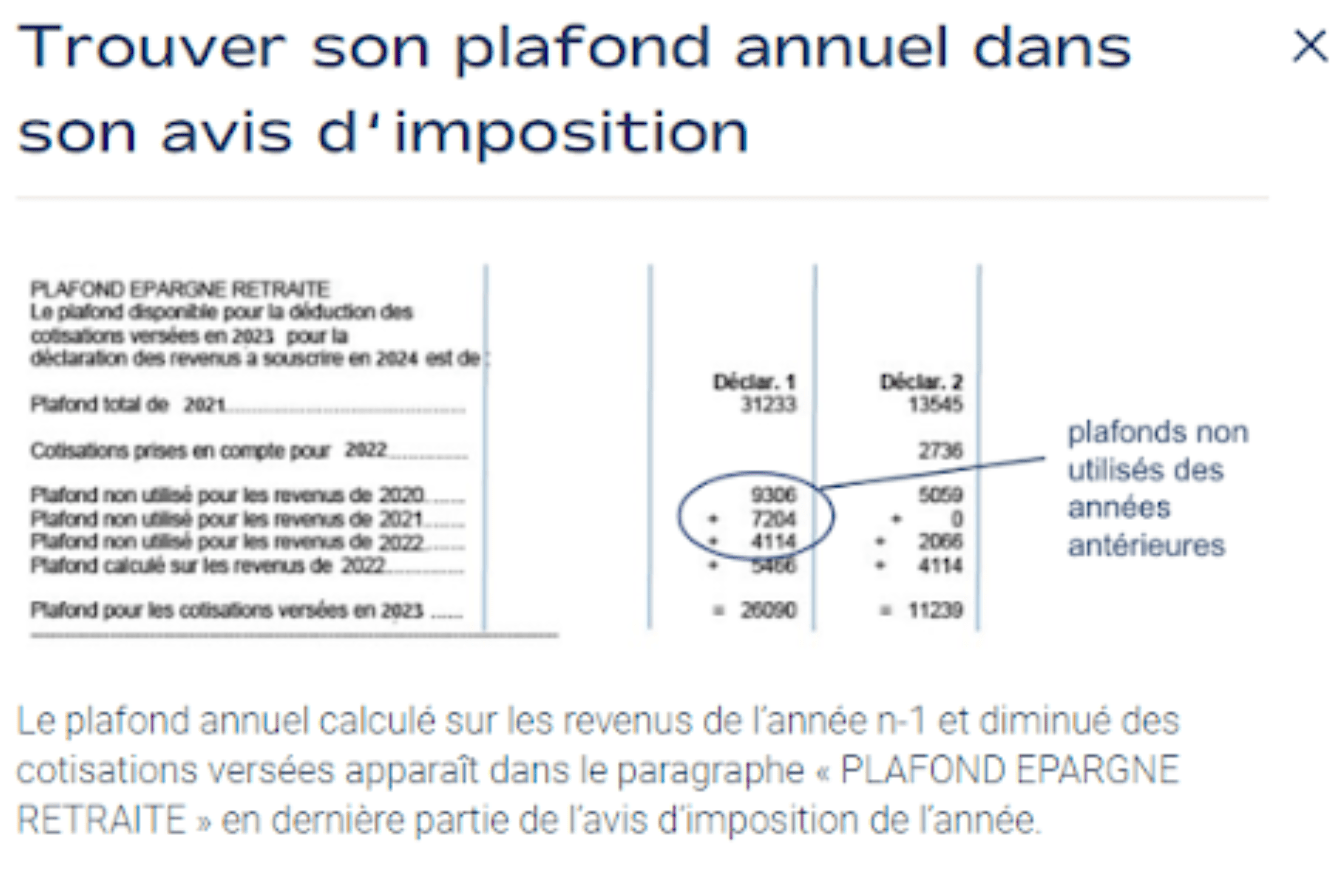 Trouver son plafond annuel dans son avis d'imposition