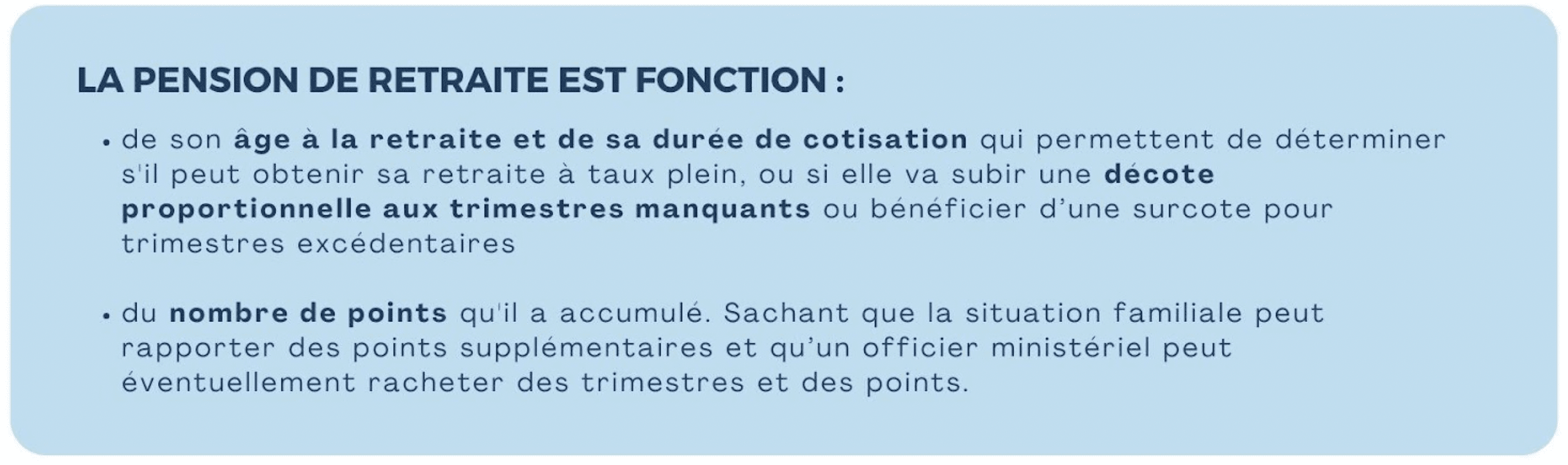 pension de retraite cotisation âge à la retraite et points